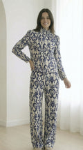 Pantalón Martina Azul Étnico