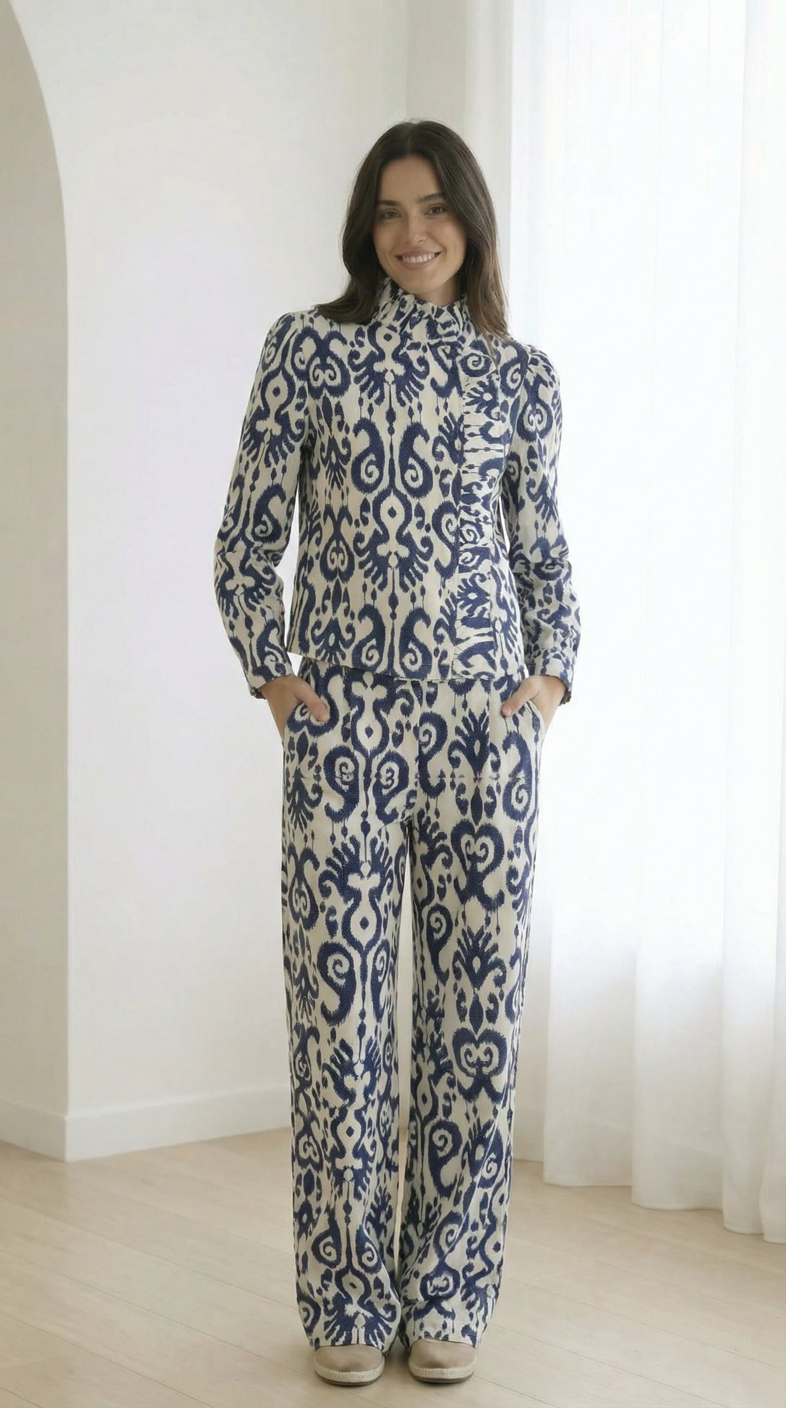 Camisa Martina Azul Étnico